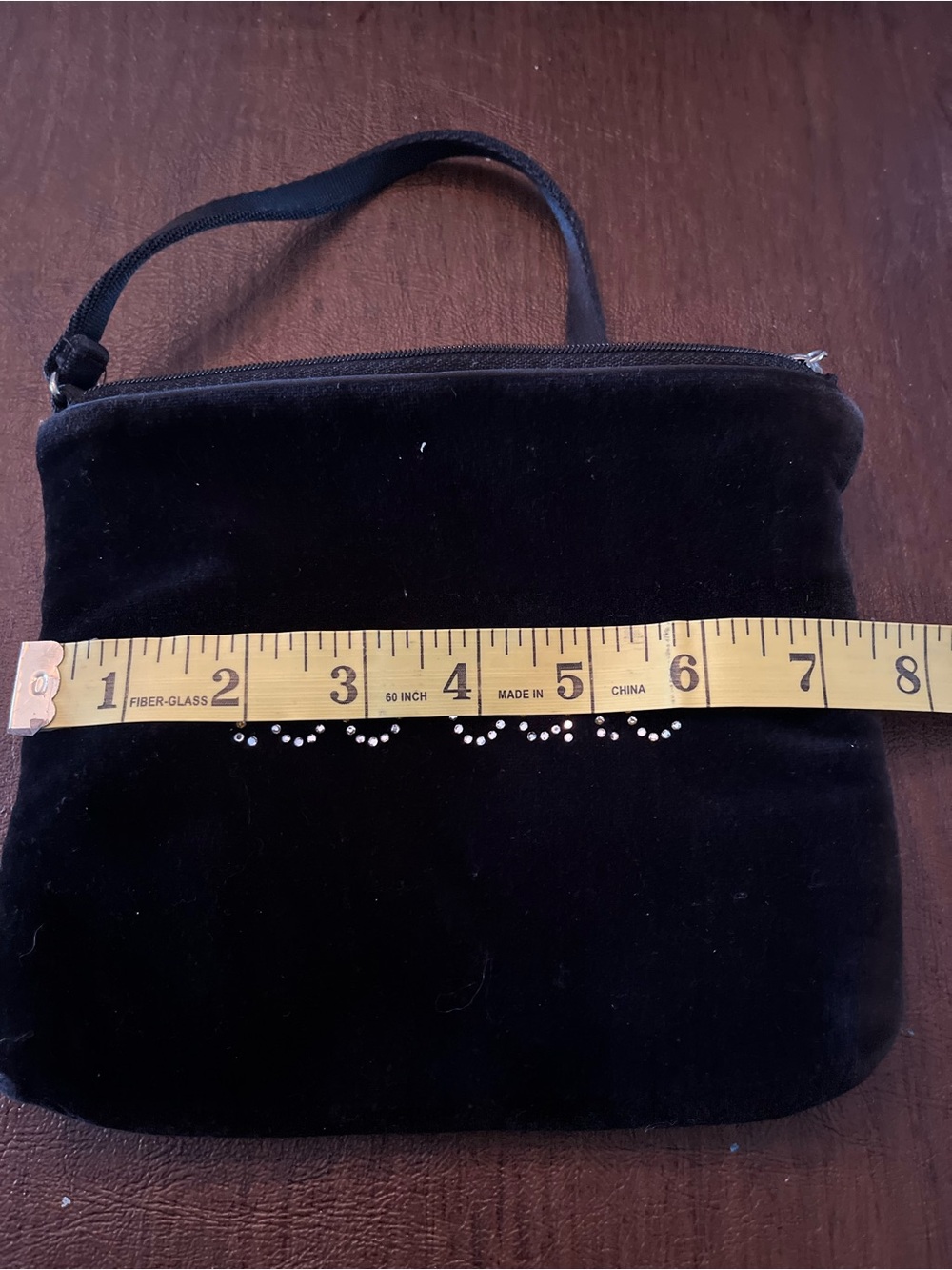 Bath & Body Works Black Velvet 'too cute' Wristlet with Rhinestones - Picture 6 of 7